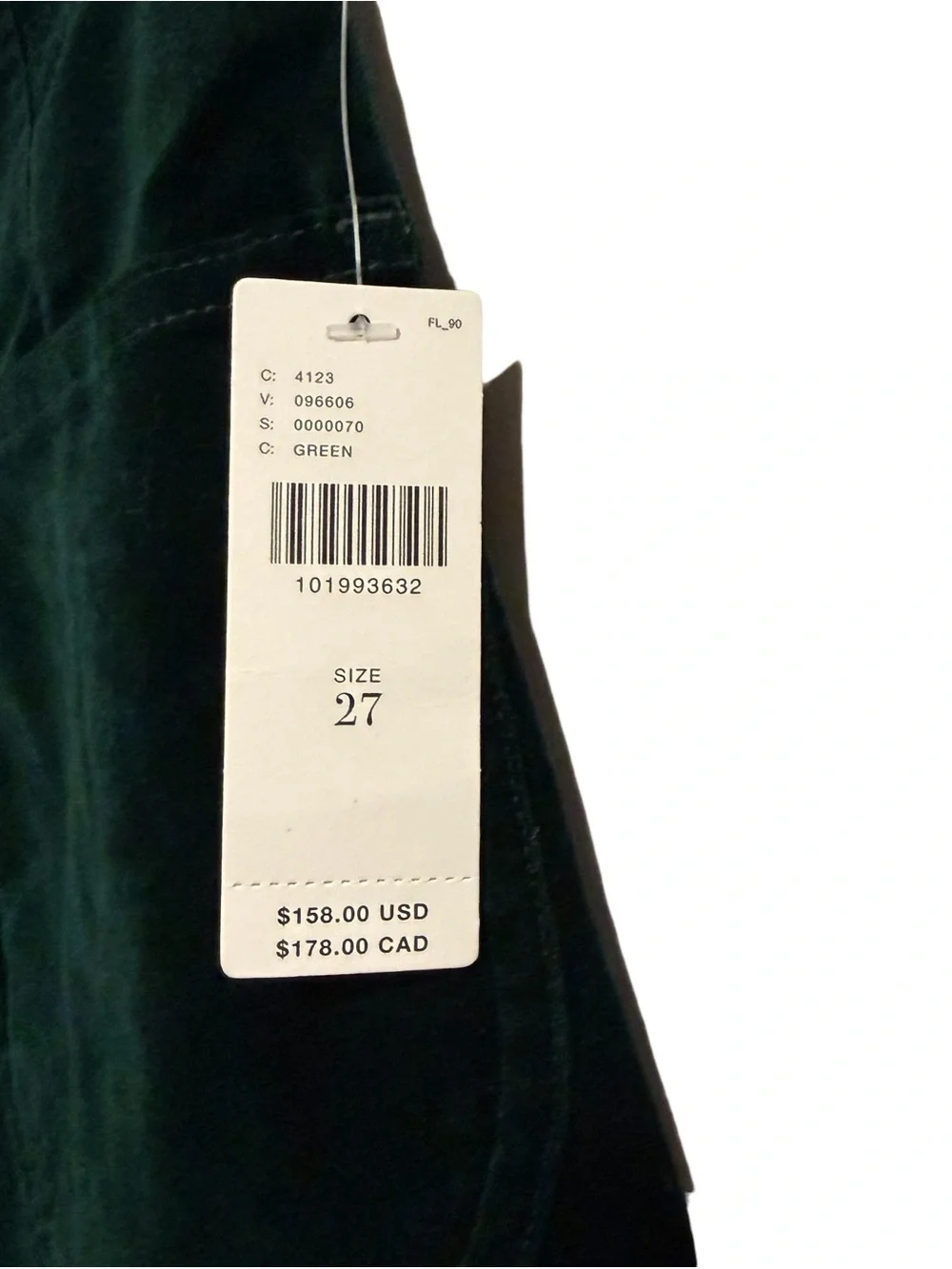 Anthropologie Maeve The Colette Crop Velvet Ruffle-Hem Pants 29 Dark Hunter NWT - Picture 10 of 10